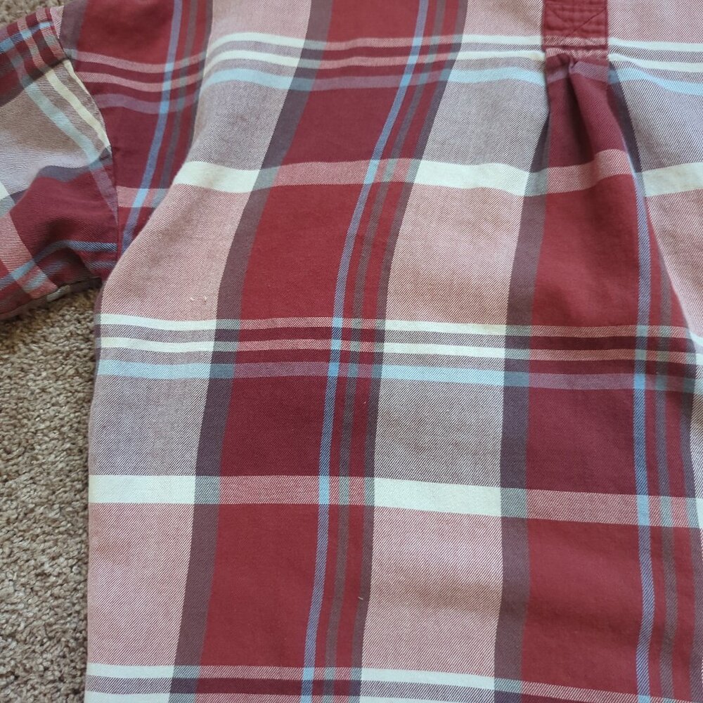 PrAna Button Down Plaid Lightweight Flannel Shirt Maroon Size XS - Picture 4 of 8